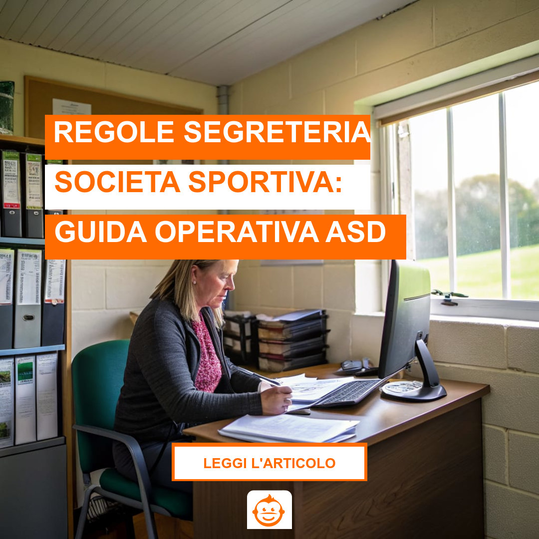 Responsabile segreteria società sportiva al lavoro su procedure operative e gestione iscrizioni