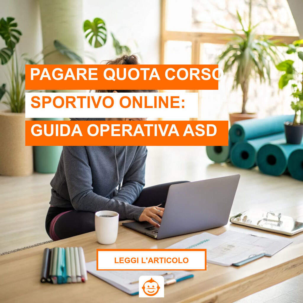 Segretaria di ASD gestisce pagamenti online delle quote dei corsi sportivi tramite gestionale digitale