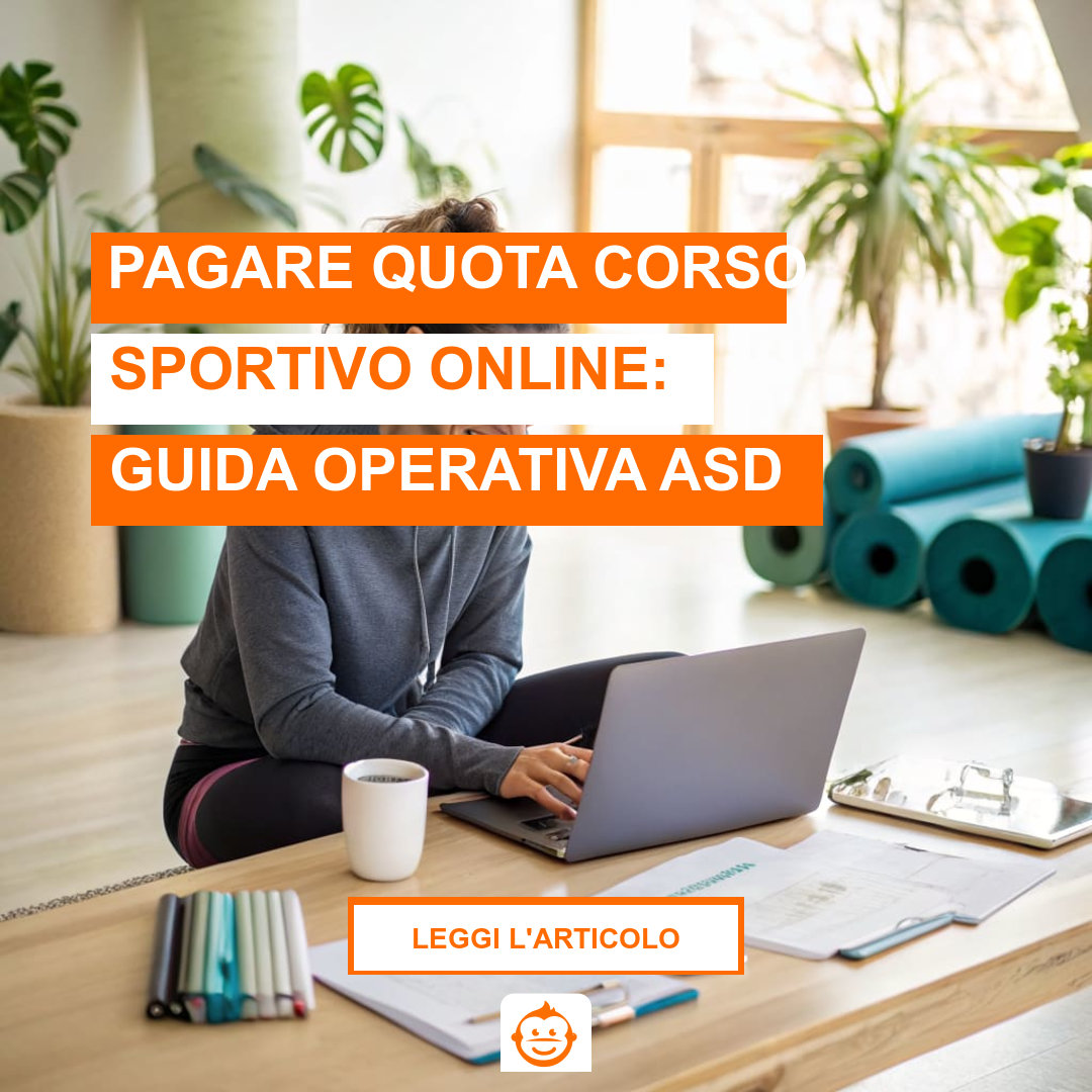 Segretaria di ASD gestisce pagamenti online delle quote dei corsi sportivi tramite gestionale digitale