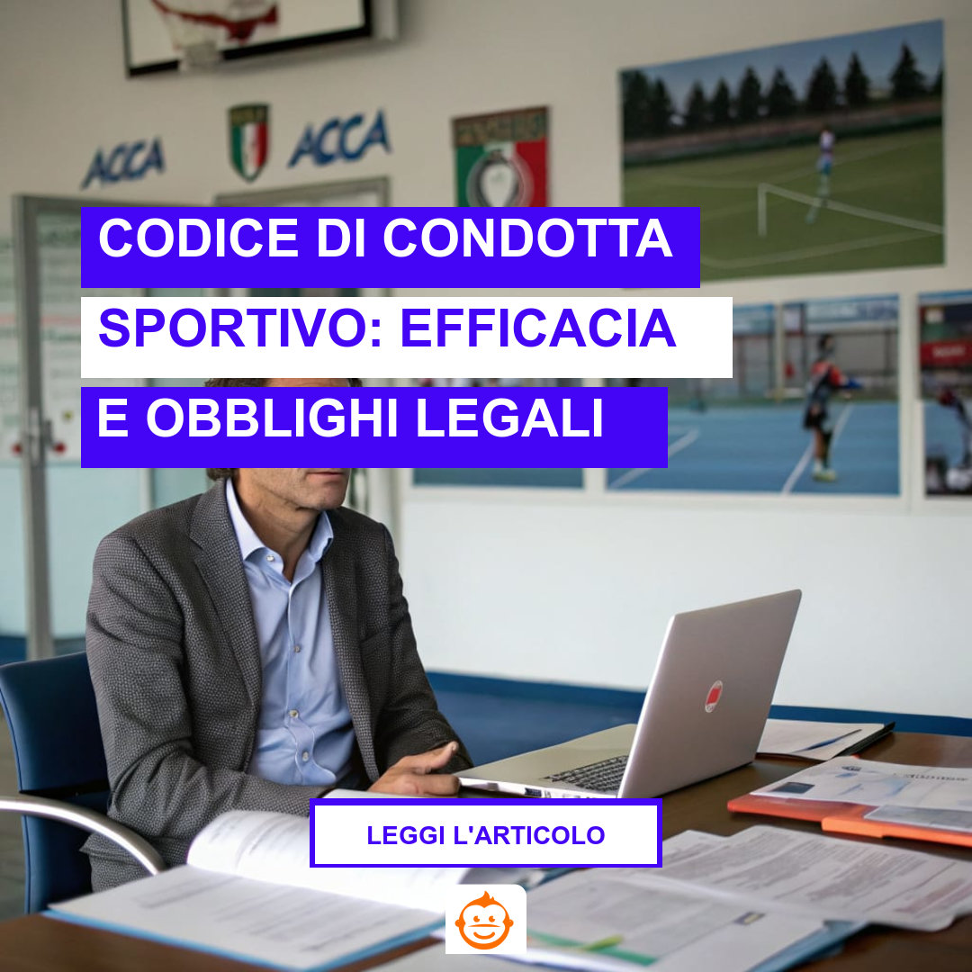 Dirigente di associazione sportiva dilettantistica che esamina il Codice di condotta sportivo in ufficio