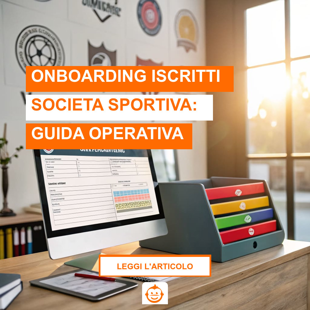 Gestione onboarding iscritti società sportiva con sistema digitale per documenti e pagamenti tracciati